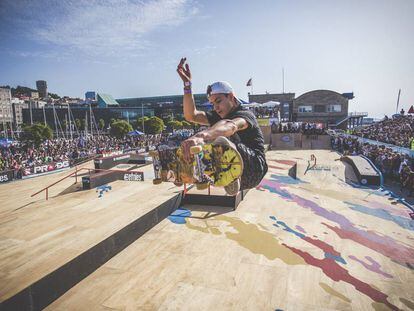 Prueba de 'skate' en O Marisquiño el verano pasado en Vigo.