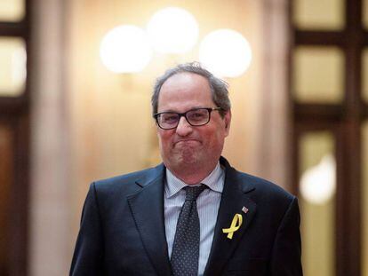 Quim Torra en el parlamento Catalán. 
 