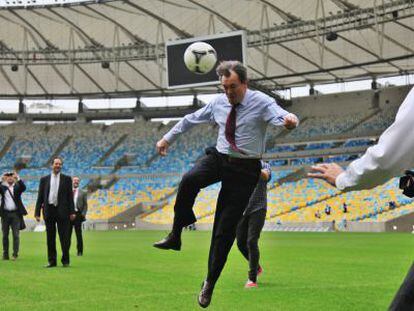 Artur Mas, en el estadio de Maracana, en el viaje a Brasil en julio pasado.
