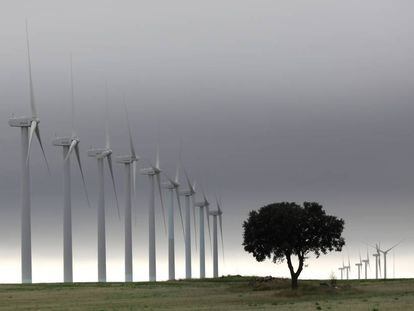 Varios aerogeneradores, en una imagen de archivo.