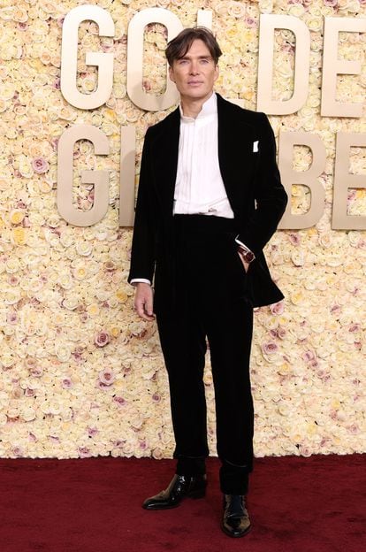 Cillian Murphy on the red carpet of the 2024 Golden Globes. 