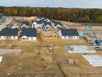 Construcción de casas en Trappe (Maryland), en marzo.