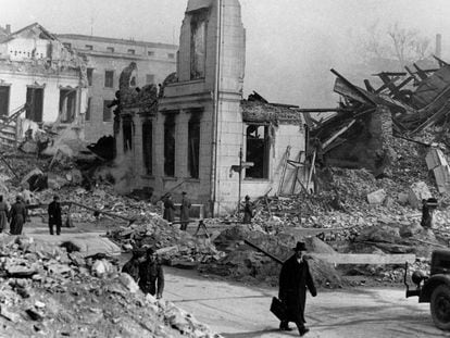 Bombardeo en Berlín en marzo de 1945.