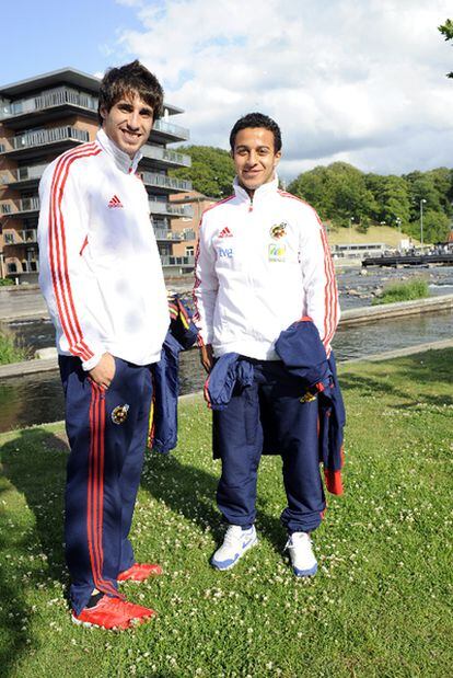 Javi Martínez y Thiago en al concentración de la selección española sub 21.