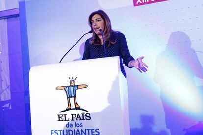 La presidenta de Andalucía, Susana Díaz, en su discurso durante la decimotercera edición de 'El país de los estudiantes'.