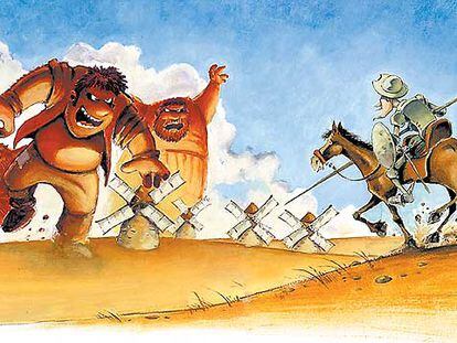 Ilustración de Subi para 'Las aventuras de don Quijote' (Lumen), adaptado por Anna Obiols.