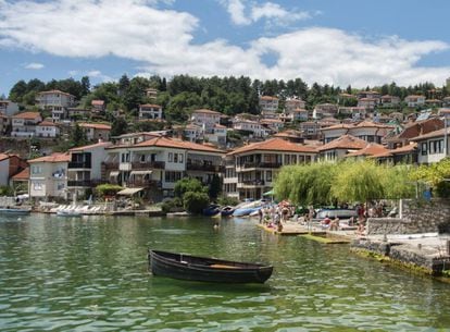 Casco antiguo de la ciudad de Ohrid, a orillas del lago del mismo nombre.