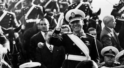  Juan Domingo Perón en 1950 durante un discurso presidencial.