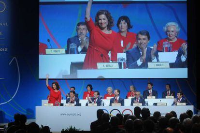 Botella, durante la presentación del sábado ante el COI.