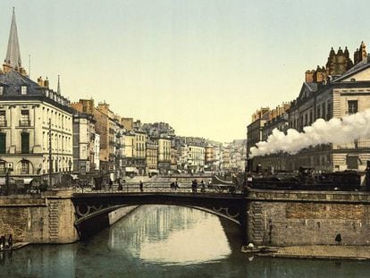 Una vieja imagen de Nantes, la ciudad de Julio Verne.