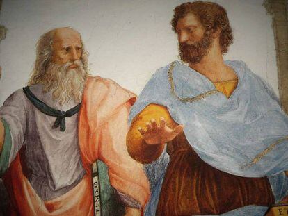 Platón y Aristóteles, según Rafael.