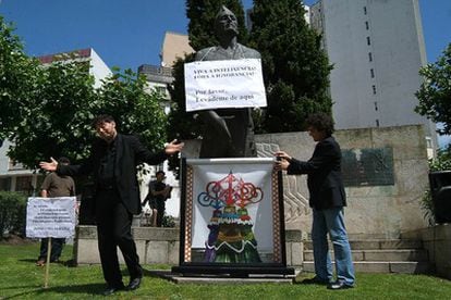 La estatua (en una imagen de archivo) ha sido retirada después de la protesta de varias asociaciones.