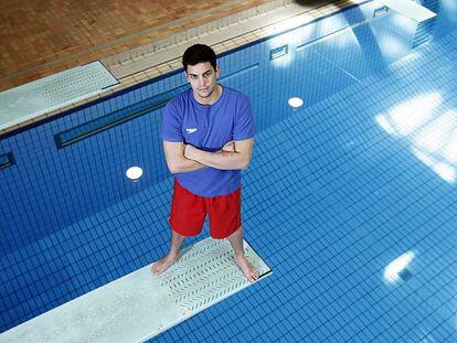 Javier Illana, en el trampolín de la piscina de saltos del Centro Mundial 86 de Madrid.
