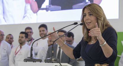 Susana Díaz, en la inauguración de una feria agroalimentaria este lunes.