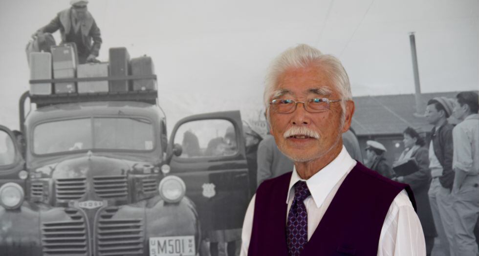 El superviviente de los campos de concentración Bill Shishima, en el Museo Japonés Americano de Los Ángeles, en marzo de 2016.