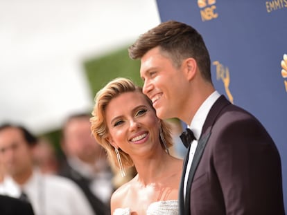 Scarlett Johansson, con Colin Jost, su tercer marido.