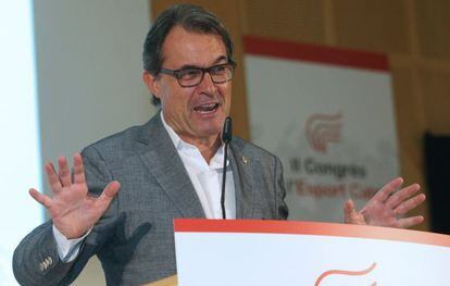Artur Mas, ayer, durante la clausura del II Congreso del deporte catalán.