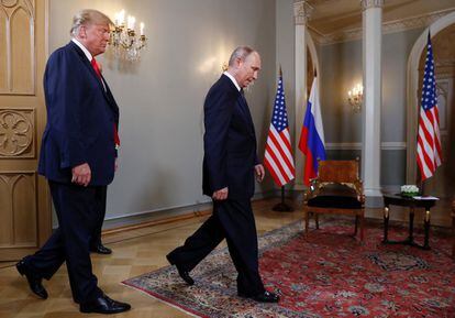 Donald Trump y Vladimir Putin, antes de la reunión en Helsinki.