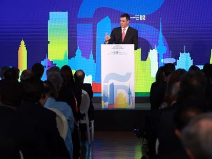 El presidente del gobierno, Pedro Sánchez, en la clausura del Spain Investors Day.