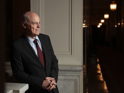 José Manuel Campa, presidente de la Autoridad Bancaria Europea, el pasado miércoles antes de la entrevista, en la sede del Banco de España, en Madrid.