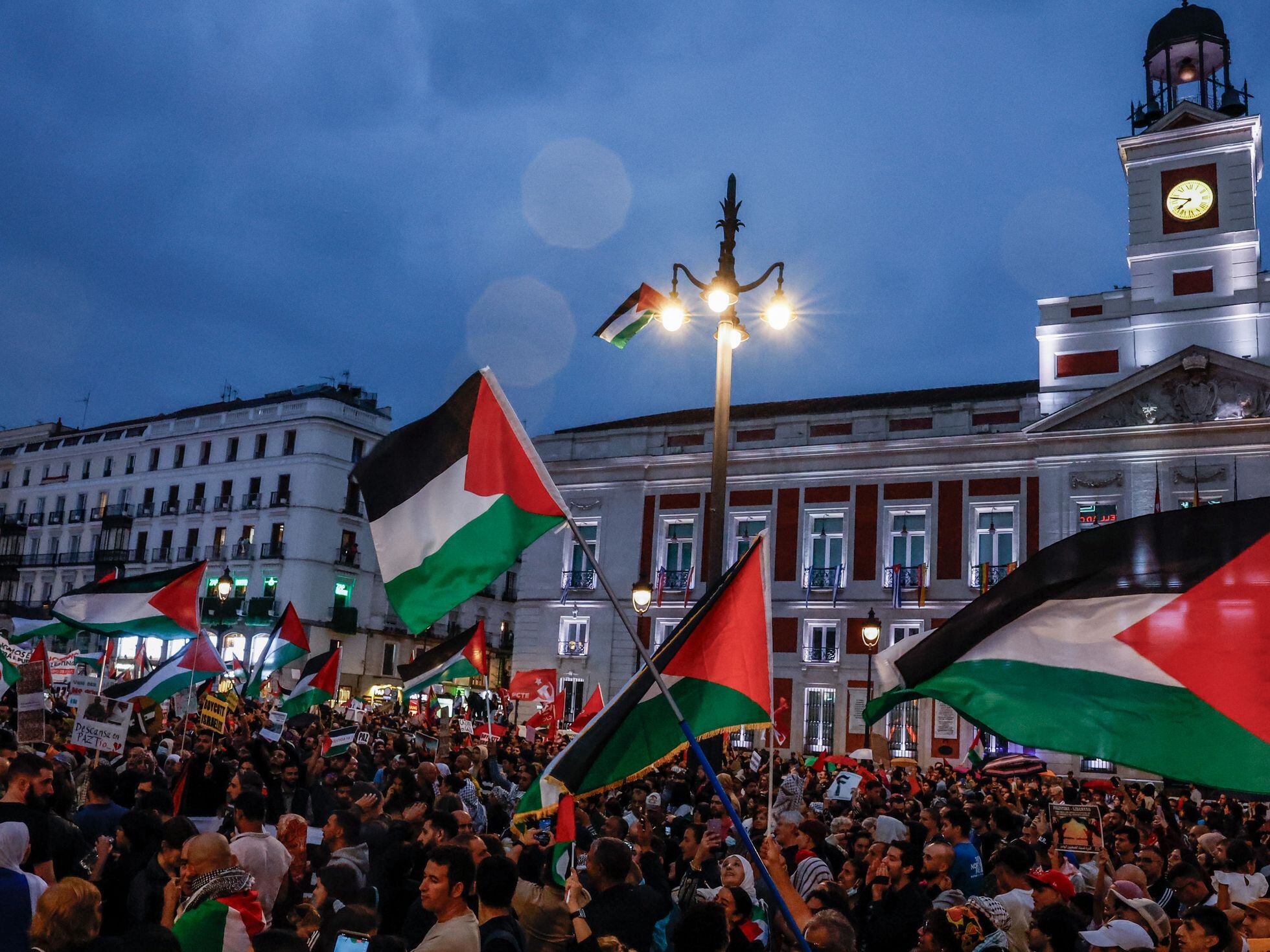 No son banderas italianas en una protesta a favor de Palestina