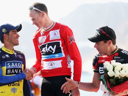 Contador y Froome se dan la mano en el Tour de Oman.