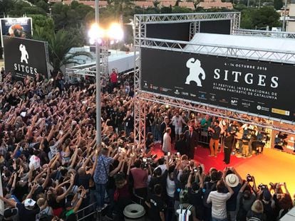 Nicolas Cage entra a recoger un premio de honor el pasado sábado en Sitges. 