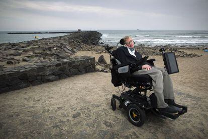 El científic británic Stephen Hawking fotografiat a Tenerife.