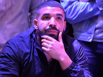 Drake, en el partido de baloncesto de los Toronto Raptors, el pasado 13 de junio. 