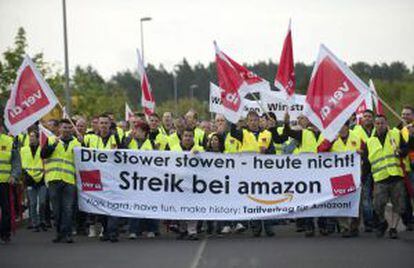 Empleados de Amazon protestan en Bad Hersfeld (Alemania).
