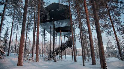 The 7th Room, diseñada por el estudio Snøhetta para el Treehotel en Harads (Suecia).