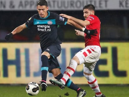 Moreno durante un partido de la Eredivisie