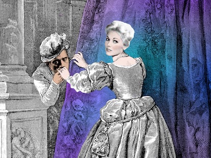 Si hemos elegido un montaje para ilustrar el romance secreto entre Sammy Davis Jr. y Kim Novak es porque fue, efectivamente, secreto. No hay imágenes de los dos juntos.