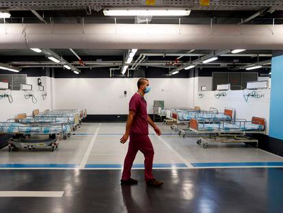 Centro de emergencia para coronavirus instalado el jueves en el aparcamiento subterráneo del hospital Ramban de Haifa (Israel).