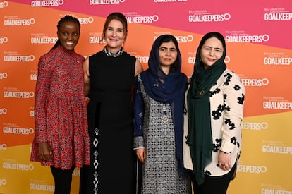 De izquierda a derecha: Vanessa Nakate, Melinda French Gates, Malala Yousafzai y Zahra Joya.