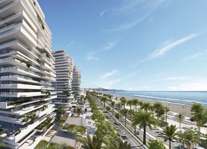 Recreación del proyecto de Málaga Towers de Metrovacesa en la capital malagueña.