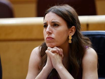 La ministra de Igualdad, Irene Montero, asistía el 19 de julio al pleno del Senado, en Madrid.