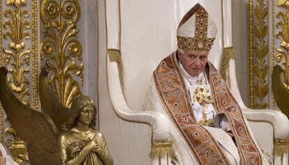 Benedicto XVI antes de una misa el 25 de enero de 2013.