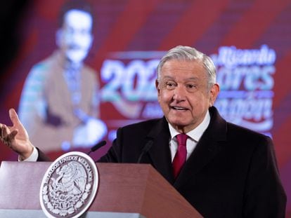 El presidente de México, Andrés Manuel López Obrador, en su conferencia de prensa de este lunes 10 de enero.