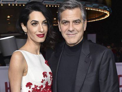 Amal Clooney y George Clooney, en Los Ángeles.