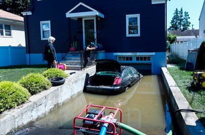 A house flooded by Hurricane Ida on September 2 in Mamaroneck, New York.