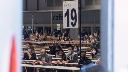Examen de oposiciones a la Administración Pública en Madrid, el pasado febrero.