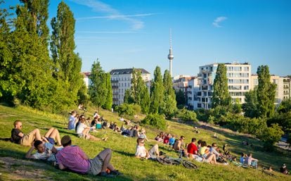 Mauerpark, el parque creado en los lugares donde estaba el muro de Berlín. 