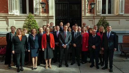 El presidente del Partido Popular, Alberto Núñez Feijóo, este martes un encuentro con los embajadores en España de los países miembros de la UE y el representante de la Comisión Europea.