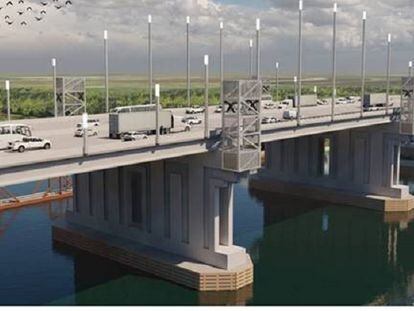 Recreación del puente que tendrán que construir Sacyr y Acciona en la I-10 de Luisiana (EE UU).