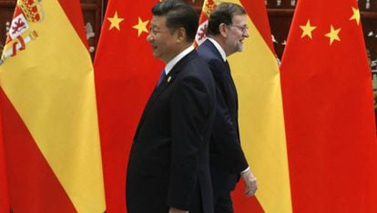 El presidente chino, Xi Jinping, con Rajoy en la cumbre del G-20.