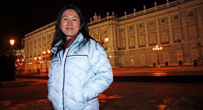 Wang Junxia, el lunes en el Palacio Real de Madrid.