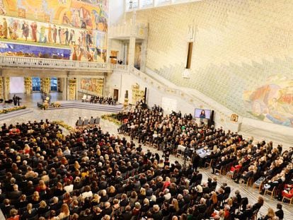 Ceremonia de entrega del Nobel de la Paz 2018.