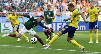 El gol del sueco Ludwig Augustinsson ante México.