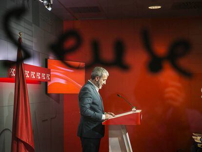 Rueda de prensa de Jaume Collboni tras la ruptura del pacto municipal entre el PSC y el partido de Ada Colau.